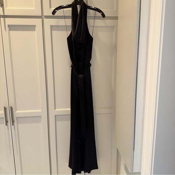 Aidan by Aidan Mattox Cowl Neck Jumpsuit Black 2 - Picture 4 of 12